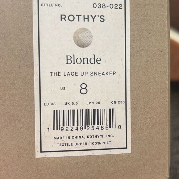 ✨Rothys The Lace Up Blond Sz 8 Sneakers✨ - Picture 13 of 13